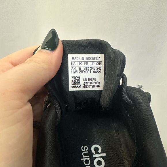 Adidas Cloudfoam Black White Sneakers Lightweight Good Tread 7.5 - Picture 3 of 8